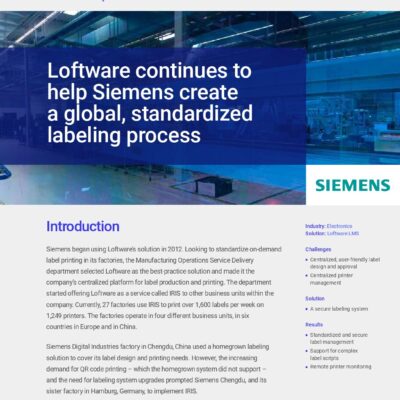 Loftware Case Study - Siemens